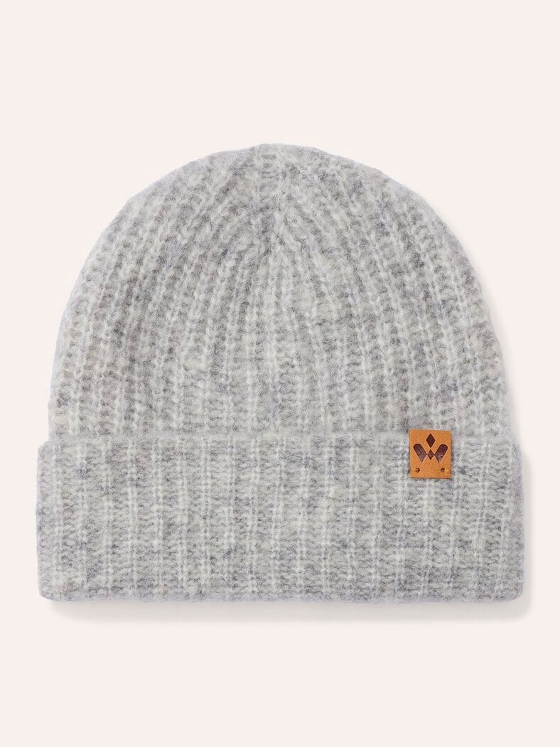 Strickmütze mit Alpaka Silber Melange