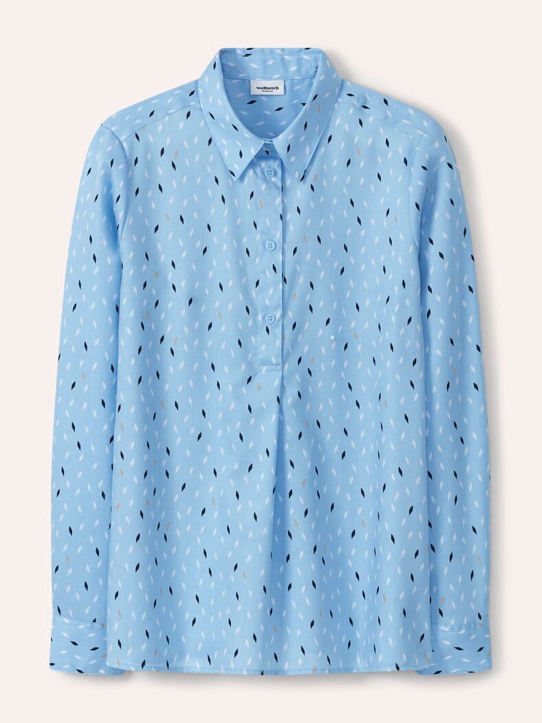 Extraglatt Polo Bluse Minimal Skyblue