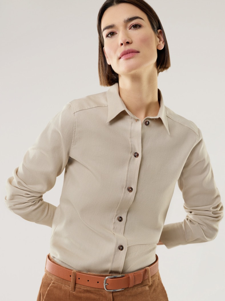 Aktiv Flanell Hemdbluse Natur