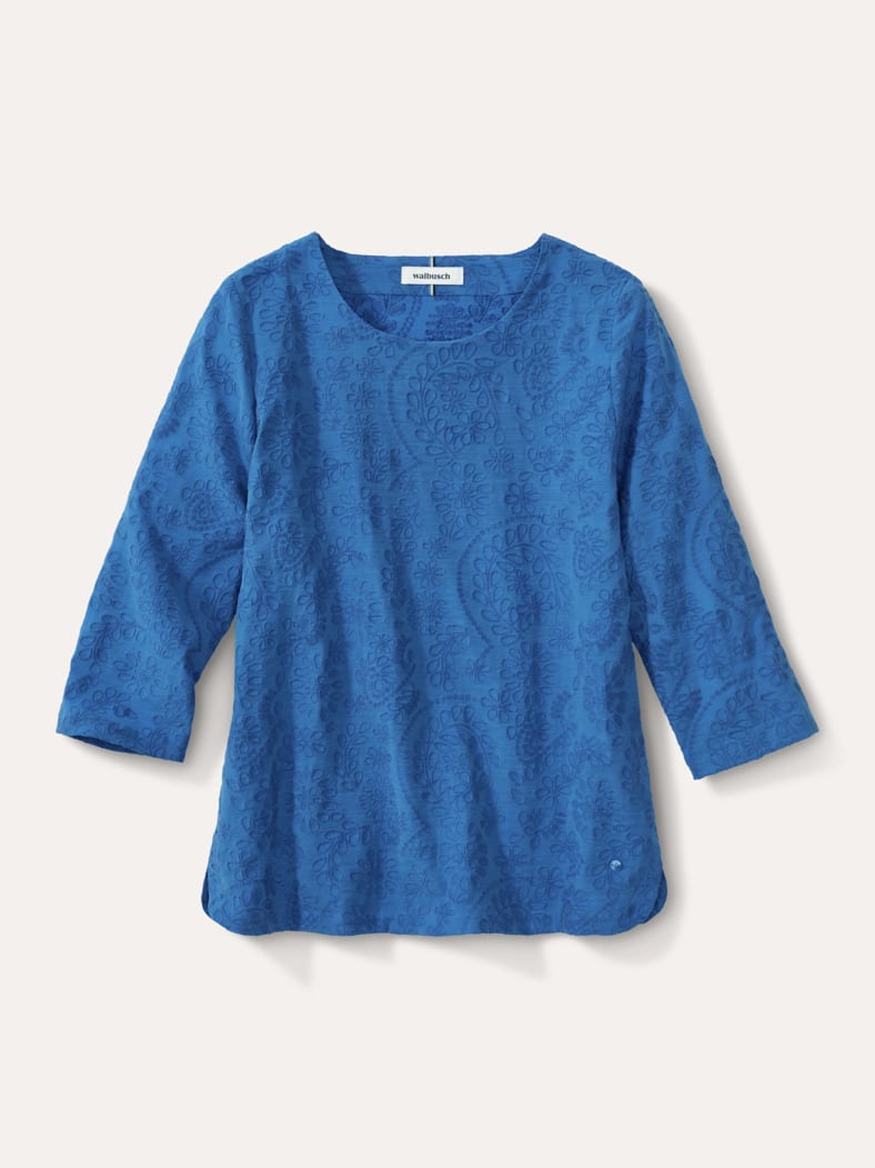 Jacquard Shirtbluse Königsblau