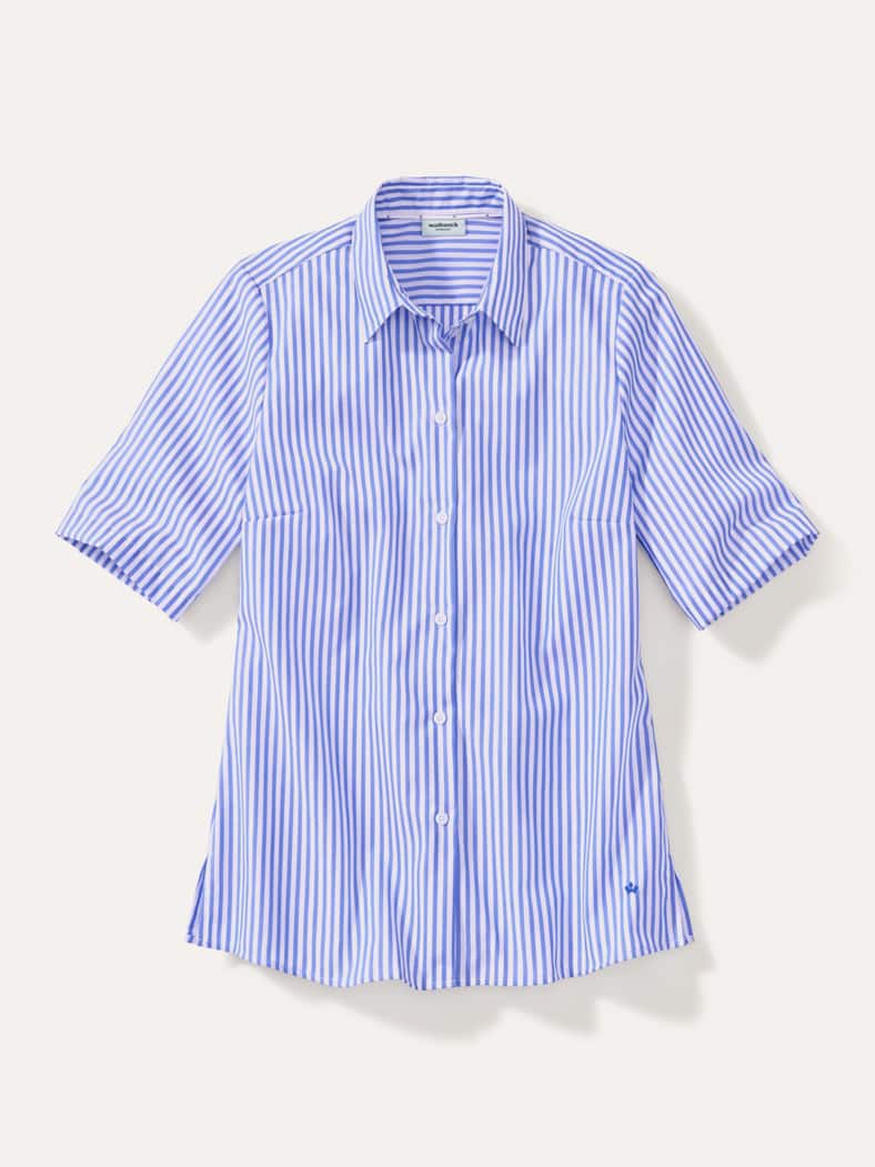 Extraglatt-Hemdbluse Everyday Streifen Tintenblau