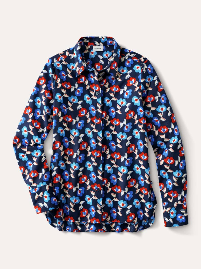 Baumwoll-Bluse Zeitlos Blumendruck