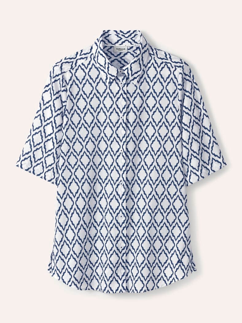 Extraglatt-Hemdbluse Everyday 2.0 Ornament Marine