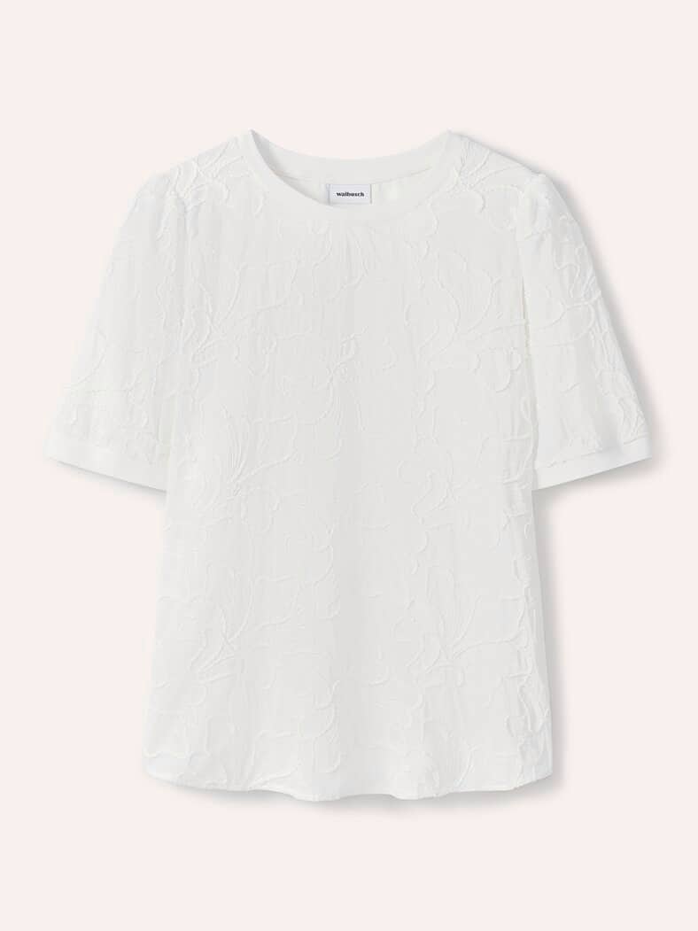 Blusenshirt mit Stickerei Offwhite