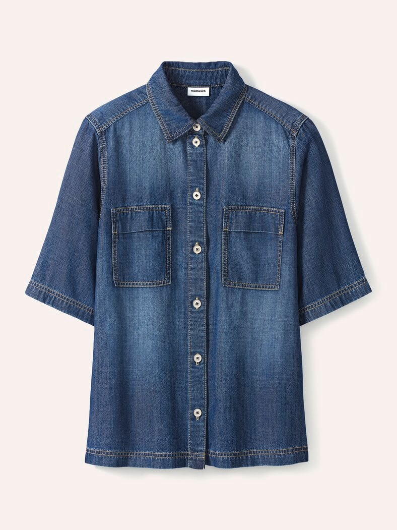 Jeans Hemdbluse Blau