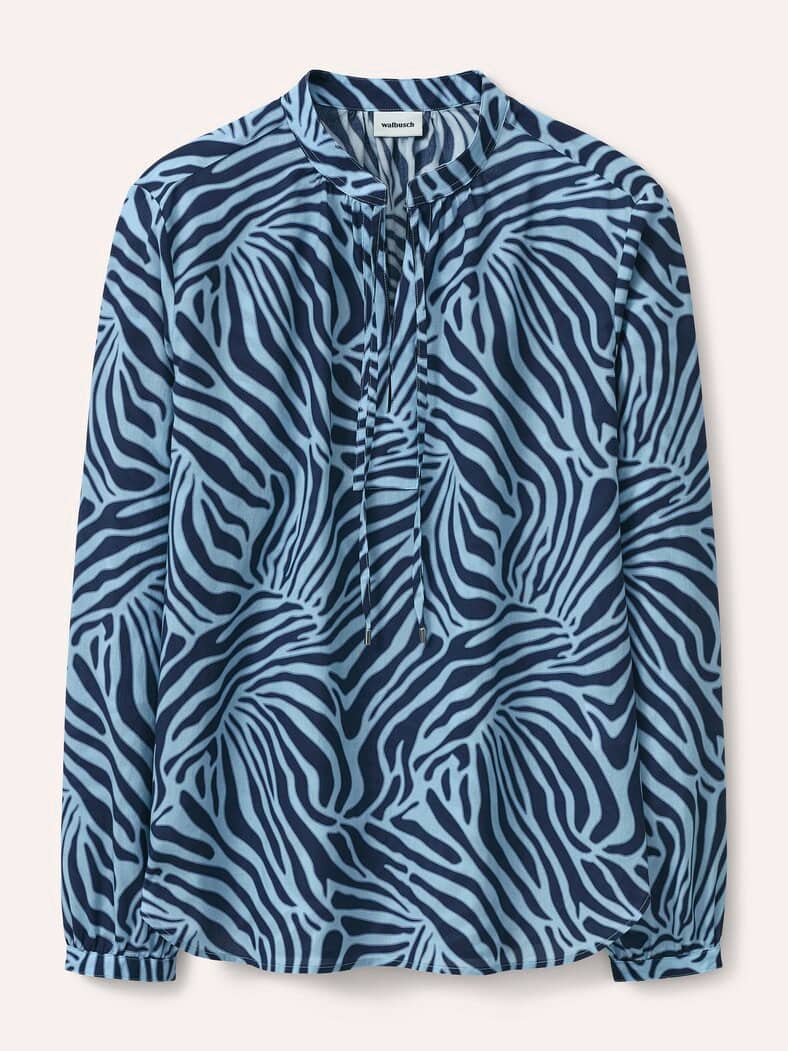 Shirtbluse aus Baumwollmix Smokey Blue