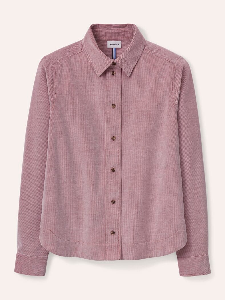 Two-Tone Cord Bluse Boxi Hell Ziegelrot