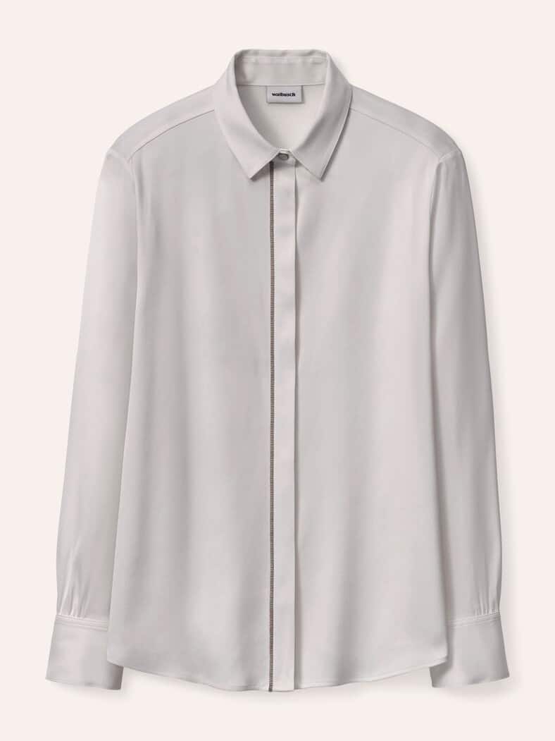 Bluse mit Glitzerkante Offwhite