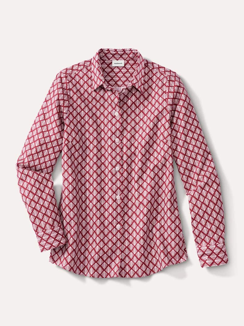 Thermo-Flanell-Hemdbluse Minimal Chianti/Offwhite