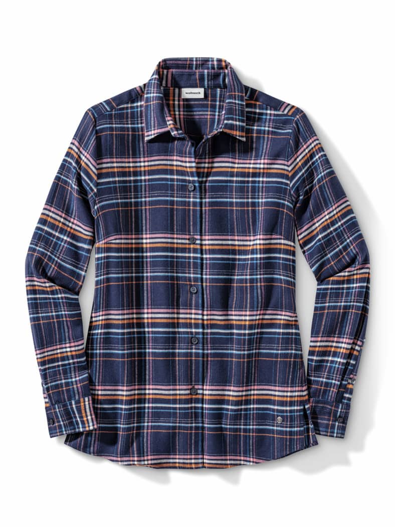 Thermoflanell-Hemdbluse Karo Marine