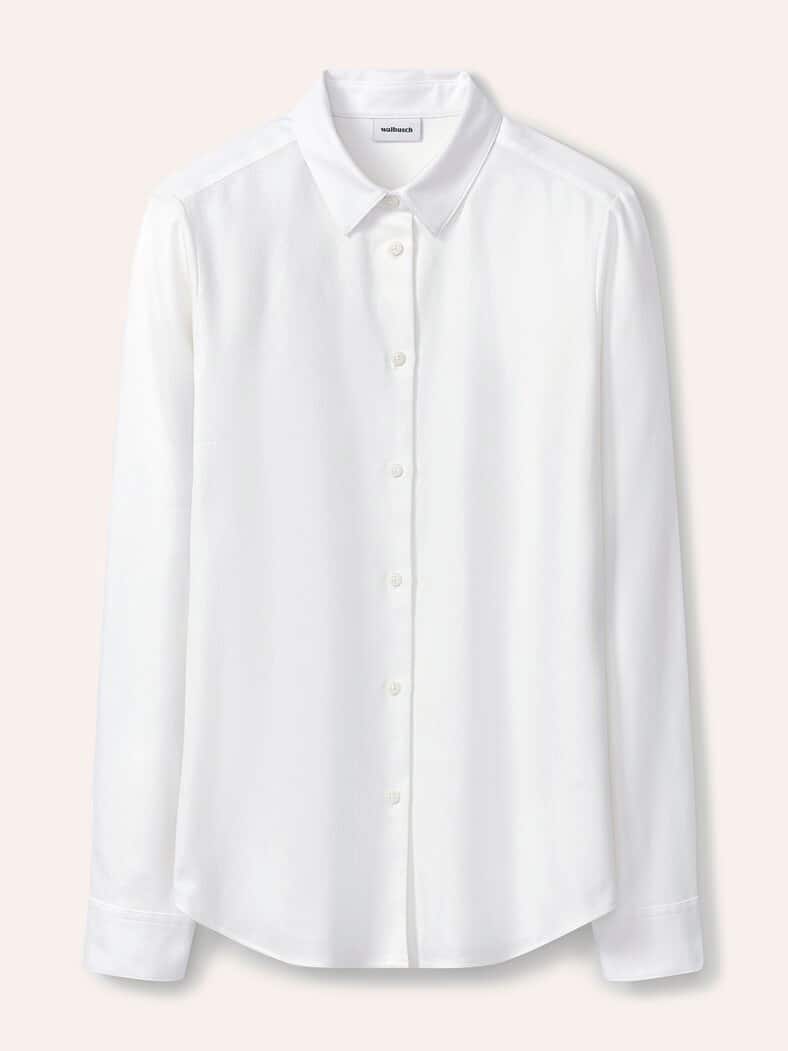 Hemdbluse aus Thermoflanell Offwhite