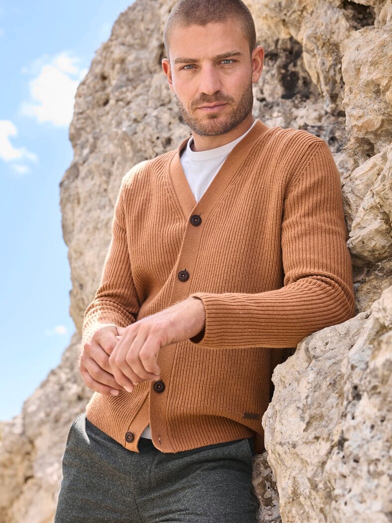 Outfit Patentstrick-Cardigan