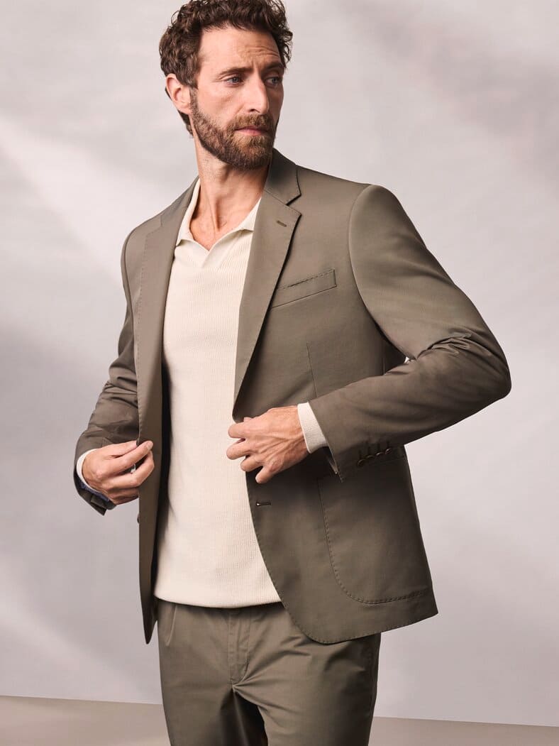 Outfit Anzug-Sakko aus Baumwollmix