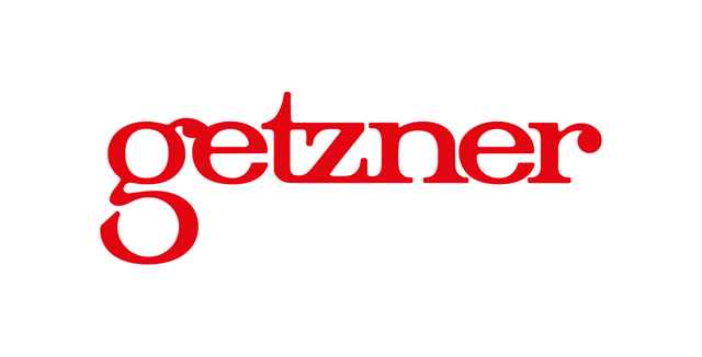 Roter Schriftzug "getzner" auf weißem Hintergrund.