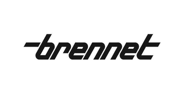 Schwarzes Logo mit dem Text "-brennet" in kursiver Schrift auf weißem Hintergrund.
