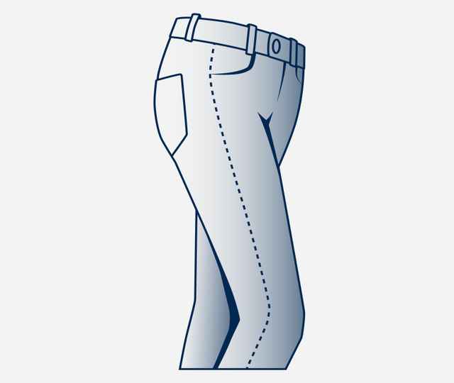 Illustration einer Jeans im Regular Fit.