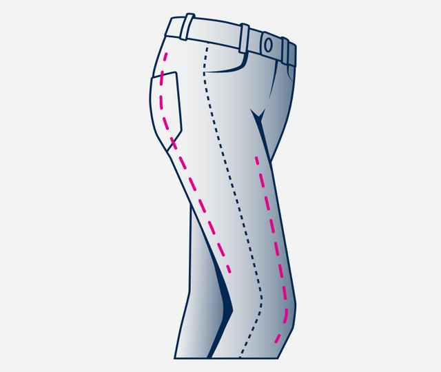 Illustration einer Jeans im Slim Fit.